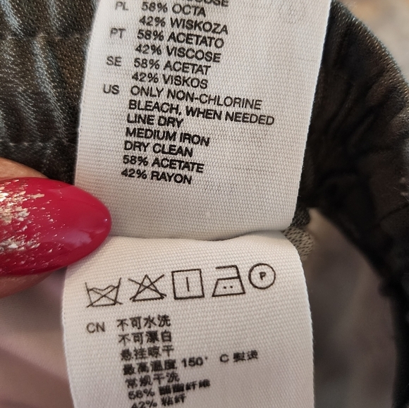 & Other Stories Grey White Stripe Drawstring pants. Viscose. Women's size 8. - Picture 12 of 16